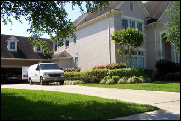 Work Van Parked in a Driveway 